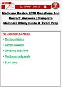Medicare Basics 2026 Questions and Correct Answers &vert; Complete Medicare Study Guide & Exam Prep