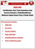 2026 UHC Certification Fast Track Questions and Correct Answers &vert; UnitedHealthcare Medicare Agent Certification Exam Prep