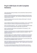 Psych 1020 Exam -2 with Complete Solutions