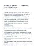 PSYCH 1020 Exam 1 Dr&period; Gitter with Accurate Solutions