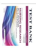 Test Bank for Nursing Research in Canada Methods Critical Appraisal and Utilization 4th Edition Comprehensive Questions and Answers for Nursing Research Course and Evidence Based Nursing Practice Subject