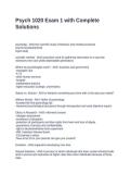 Psych 1020 Exam 1 with Complete Solutions