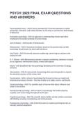 PSYCH 1020 FINAL EXAM QUESTIONS AND ANSWERS