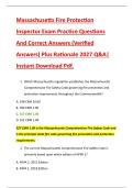 Massachusetts Fire Protection &NewLine;Inspector Exam Practice Questions &NewLine;And Correct Answers &lpar;Verified &NewLine;Answers&rpar; Plus Rationale 2027 Q&A&vert; &NewLine;Instant Download Pdf&period; 