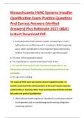 Massachusetts HVAC Systems Installer &NewLine;Qualification Exam Practice Questions &NewLine;And Correct Answers &lpar;Verified &NewLine;Answers&rpar; Plus Rationale 2027 Q&A&vert; &NewLine;Instant Download Pdf&period; 