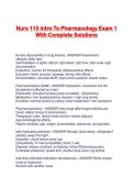 Nurs 115 Intro To Pharmacology Exam 1 With Complete Solutions