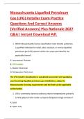 Massachusetts Liquefied Petroleum &NewLine;Gas &lpar;LPG&rpar; Installer Exam Practice &NewLine;Questions And Correct Answers &NewLine;&lpar;Verified Answers&rpar; Plus Rationale 2027 &NewLine;Q&A&vert; Instant Download Pdf&period;