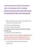 Tennessee Mechanical Contractor Examination &NewLine;&lpar;CMC &ndash; Full Mechanical&colon; HVAC &plus; Plumbing&rpar; &NewLine;Questions and Correct Answers &lpar;Verified Answers&rpar; &NewLine;Plus Rationale 2027 Q&A&vert; Instant Download Pdf