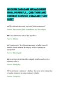MODERN DATABASE MANAGEMENT&NewLine;FINAL PAPER FULL QUESTIONS AND&NewLine;CORRECT ANSWERS DETAILED STUDY&NewLine;SHEET