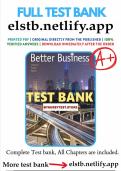 Test Bank for Better Business 4th Edition by Michael R&period; Solomon&comma; Mary Anne Poatsy&comma; Kendall Martin All Chapters &lpar;Multiple Choice MCQs with Verified Answers&rpar;