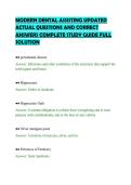 MODERN DENTAL ASSISTING UPDATED&NewLine;ACTUAL QUESTIONS AND CORRECT&NewLine;ANSWERS COMPLETE STUDY GUIDE FULL&NewLine;SOLUTION