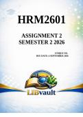 HRM2601 Assignment 2 Semester 2 - Due 4 September 2026