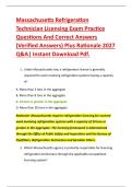 Massachusetts Refrigeration &NewLine;Technician Licensing Exam Practice &NewLine;Questions And Correct Answers &NewLine;&lpar;Verified Answers&rpar; Plus Rationale 2027 &NewLine;Q&A&vert; Instant Download Pdf&period;