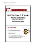 NUR 254 Exams 1&ndash;4 &lpar;Latest 2026&sol;2027 Update&rpar; Maternal and Pediatrics&comma; Questions and Answers - Galen College of Nursing