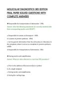 MOLECULAR DIAGNOSTICS 3RD EDITION&NewLine;FINAL PAPER SOLVED QUESTIONS WITH&NewLine;COMPLETE ANSWERS