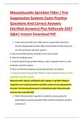 Massachusetts Sprinkler Fitter &sol; Fire &NewLine;Suppression Systems Exam Practice &NewLine;Questions And Correct Answers &NewLine;&lpar;Verified Answers&rpar; Plus Rationale 2027 &NewLine;Q&A&vert; Instant Download Pdf&period;