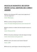 MOLECULAR DIAGNOSTICS 3RD EDITION&NewLine;UPDATED ACTUAL QUESTIONS AND CORRECT&NewLine;ANSWERS