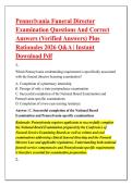 Pennsylvania Funeral Director &NewLine;Examination Questions And Correct &NewLine;Answers &lpar;Verified Answers&rpar; Plus &NewLine;Rationales 2026 Q&A &vert; Instant &NewLine;Download Pdf 
