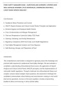 FOOD SAFETY MANAGER EXAM &ndash; QUESTIONS AND ANSWERS &vert; VERIFIED AND&NewLine;WELL DETAILED ANSWERS &vert; PLUS RATIONALES &vert; DOWNLOAD AND PASS &vert;&NewLine;LATEST EXAM UPDATE 2026&sol;2027