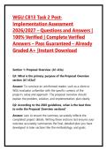 WGU C813 Task 2 Post-Implementation Assessment 2026&sol;2027 &ndash; Questions and Answers &vert; 100&percnt; Verified &vert; Complete Verified Answers &ndash; Pass Guaranteed &ndash; Already Graded A&plus; &vert;Instant Download