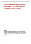 Kentucky Nursing Home Administrator Exam &lpar;NHA&rpar; Test Bank &ndash; 200 Complete Q&As with Detailed Rationales &lpar;Latest Update&rpar;