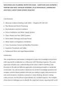 WISCONSIN UDC PLUMBING INSPECTOR EXAM &ndash; QUESTIONS AND ANSWERS &vert;&NewLine;VERIFIED AND WELL DETAILED ANSWERS &vert; PLUS RATIONALES &vert; DOWNLOAD&NewLine;AND PASS &vert; LATEST EXAM UPDATE 2026&sol;2027