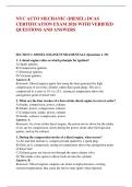 NYC AUTO MECHANIC &lpar;DIESEL&rpar; DCAS &NewLine;CERTIFICATION EXAM 2026 WITH VERIFIED &NewLine;QUESTIONS AND ANSWERS