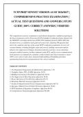 TCFP PREP NEWEST VERSION AS OF 2026&sol;2027 &vert; COMPREHENSIVE PRACTICE EXAMINATION &vert; ACTUAL TEST QUESTIONS AND ANSWERS &vert; STUDY GUIDE &vert; 100&percnt; CORRECT ANSWERS &vert; VERIFIED SOLUTIONS&NewLine;&NewLine;