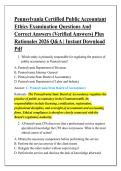 Pennsylvania Certified Public Accountant &NewLine;Ethics Examination Questions And &NewLine;Correct Answers &lpar;Verified Answers&rpar; Plus &NewLine;Rationales 2026 Q&A &vert; Instant Download &NewLine;Pdf