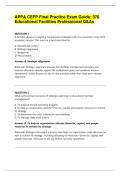 APPA CEFP Final Practice Exam Guide&colon; 370 Educational Facilities Professional Q&As