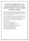 SAR TECH III COMPREHENSIVE PRACTICE EXAMINATION &vert; 2026&sol;2027 UPDATE &vert; NASAR SARTECH III CERTIFICATION &vert; 100&percnt; VERIFIED QUESTIONS & ANSWERS