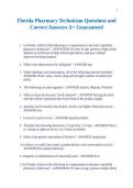 Florida Pharmacy Technician Questions and Correct Answers A&plus; Guaranteed&NewLine;