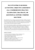 WGU D774 INTRO TO BUSINESS ACCOUNTING &vert; OBJECTIVE ASSESSMENT &lpar;OA&rpar; &vert; COMPREHENSIVE PRACTICE EXAMINATION &vert; 2026 UPDATE &vert; 100 QUESTIONS & ANSWERS &vert; VERIFIED SOLUTIONS&NewLine;&NewLine;