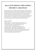 AQA A-LEVEL BIOLOGY &lpar;7402&sol;1&rpar; PAPER 1 &vert; SPECIMEN V1 &vert; 2026 UPDATE