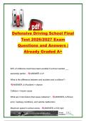 Defensive Driving School Final Test 2026&sol;2027 &vert; 35 Questions & Answers &vert; Speed Limits&comma; Traffic Signals&comma; Parking&comma; Braking & Collision Prevention