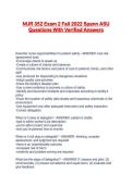 NUR 352 Exam 2 Fall 2022 Spann ASU Questions With Verified Answers