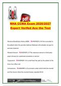 NHA CCMA Exam 2026&sol;2027 &vert; 200&plus; Questions & Answers &vert; Phlebotomy&comma; EKG&comma; Injections&comma; Insurance&comma; Pharmacology & Patient Care &vert; National Healthcareer Association