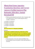 Illinois Real Estate Appraiser &NewLine;Examination Questions And Correct &NewLine;Answers &lpar;Verified Answers&rpar; Plus &NewLine;Rationales 2026 Q&A &vert; Instant &NewLine;Download Pdf 