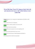 Private Pilot Stage 1 Exam USU &lpar;Jeppesen&rpar; Study Guide with&NewLine;and &vert; Questions and Answers with Verified Solutions &vert; Latest&NewLine;Update 2026