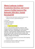 Illinois Landscape Architect &NewLine;Examination Questions And Correct &NewLine;Answers &lpar;Verified Answers&rpar; Plus &NewLine;Rationales 2026 Q&A &vert; Instant &NewLine;Download Pdf 