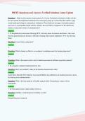 PRITE Questions and Answers Verified Solutions Latest Update&NewLine;