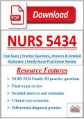 UTA NURS 5434 Family 3 Final &vert; Practice Questions&comma; Answers & Detailed Rationales