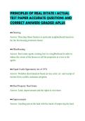 PRINCIPLES OF REAL ESTATE 1 ACTUAL&NewLine;TEST PAPER ACCURATE QUESTIONS AND&NewLine;CORRECT ANSWERS GRADED APLUS&NewLine;