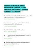 PRINCIPLES OF GEOTECHNICAL&NewLine;ENGINEERING UPDATED ACTUAL&NewLine;QUESTIONS AND CORRECT ANSWERS&NewLine;COMPLETE STUDY GUIDE&NewLine;