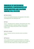 PRINCIPLES OF GEOTECHNICAL&NewLine;ENGINEERING COMPREHENSIVE TEST&NewLine;PAPER QUESTIONS AND SOLUTIONS&NewLine;VERIFIED FULL SOLUTION
