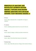 PRINCIPLES OF ANATOMY AND&NewLine;PHYSIOLOGY SIXTEENTH EDITION&NewLine;GERARD J TORTORA EXAM REVIEW&NewLine;VERIFIED QUESTIONS WITH DETAILED&NewLine;ANSWERS STUDY RESOURCE GRADED A&plus;