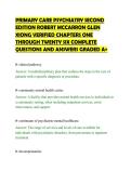 PRIMARY CARE PSYCHIATRY SECOND&NewLine;EDITION ROBERT MCCARRON GLEN&NewLine;XIONG VERIFIED CHAPTERS ONE&NewLine;THROUGH TWENTY SIX COMPLETE&NewLine;QUESTIONS AND ANSWERS GRADED A&plus;
