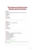 NCLE Advanced Certification Exam Questions and Correct Answers&period;