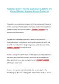 Nursing 3 Exam 1 Newest 2026&sol;2027 Questions and &NewLine;Correct Detailed Answers Already Graded A&plus; 