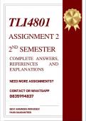 TLI4801 ASSIGNMENT 2 SEMESTER 2 2026 - COMPLETE ANSWERS